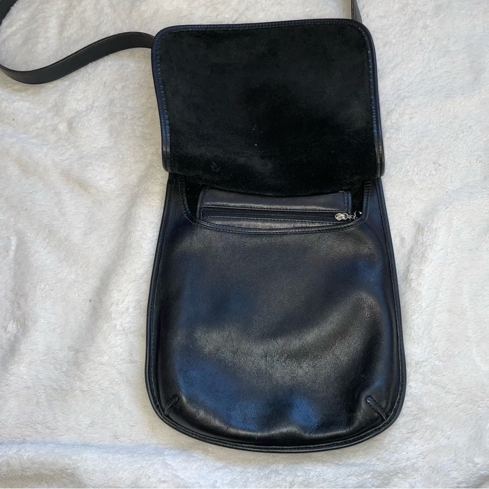 Coach Vintage Legacy Slim Saddle Crossbody Bag Charcoal Black Leather - Picture 3 of 5
